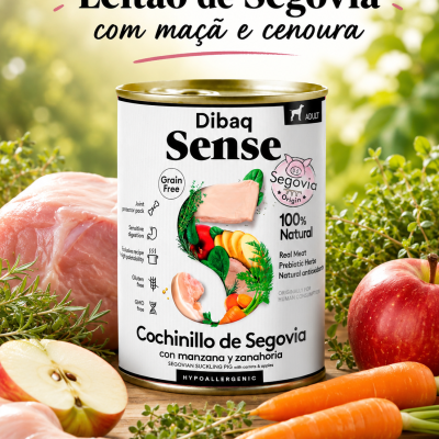 Lata de comida para cães Dibaq Sense Cochinillo de Segovia com maçã e cenoura