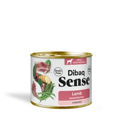 Lata de comida para cão Dibaq Sense sabor cordeiro