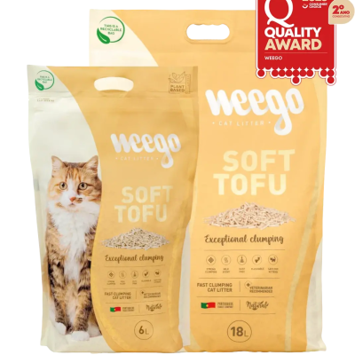 sacos de areia para gatos Weego Soft Tofu com selo Quality Award 2026