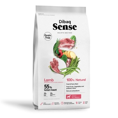 Embalagem de comida para cães Dibaq Sense com cordeiro e vegetais