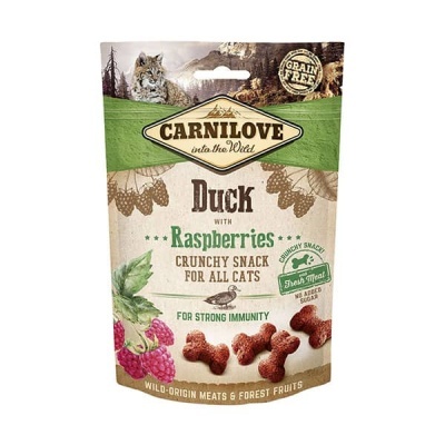 Embalagem de petisco crocante para gatos Carnilove Duck with Raspberries