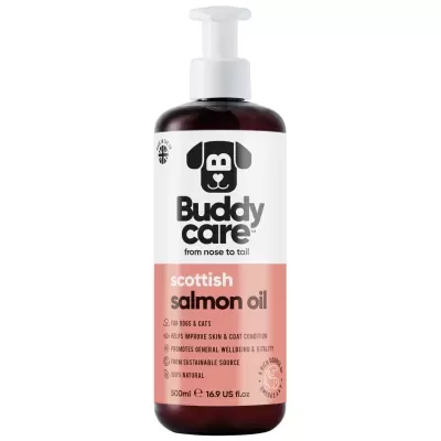 Frasco de óleo de salmão para animais Buddy Care