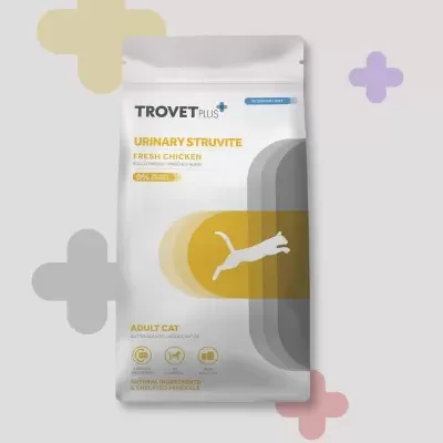 Embalagem de ração para gato TROVET PLUS URINARY STRUVITE FRESH CHICKEN