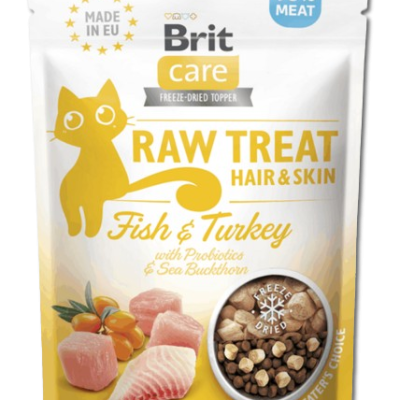 Embalagem Brit Care RAW TREAT HAIR & SKIN Fish & Turkey para gatos