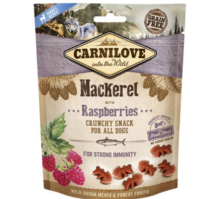 Pacote de snacks para cães Carnilove sabor Cavala com Framboesas