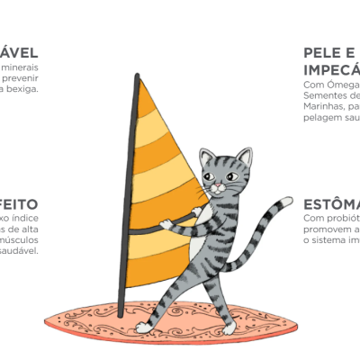 Gato cinzento riscado saltando com cone na cabeça