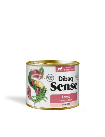 Lata de comida para cão Dibaq Sense sabor cordeiro