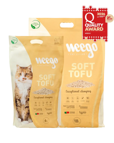 sacos de areia para gatos Weego Soft Tofu com selo Quality Award 2026