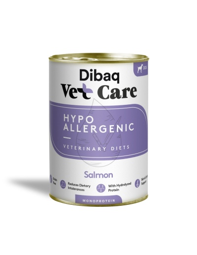 Lata de comida para cães Dibaq Vet Care Hypo Allergenic salmão