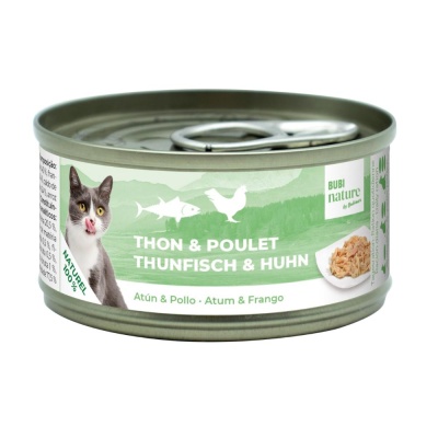 Lata de comida húmida para gatos Bubi Nature sabor atum e frango