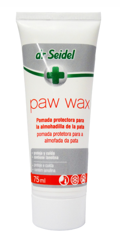 Tubo de pomada paw wax dr Seidel para almofada da pata