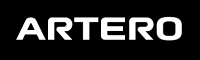 Logótipo ARTERO em branco sobre fundo preto