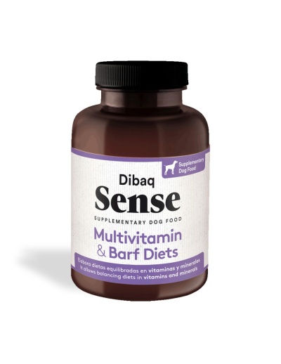 Frasco de suplemento multivitamínico para cães