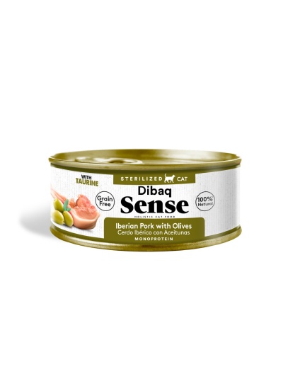 Lata de comida húmida para gato Dibaq Sense Cerdo Ibérico com Azeitunas