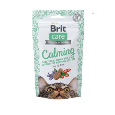 Pacote de snacks para gatos Brit Care Calming com imagem de gato