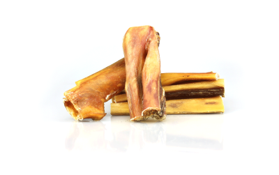 Ossos secos para cão em fundo branco