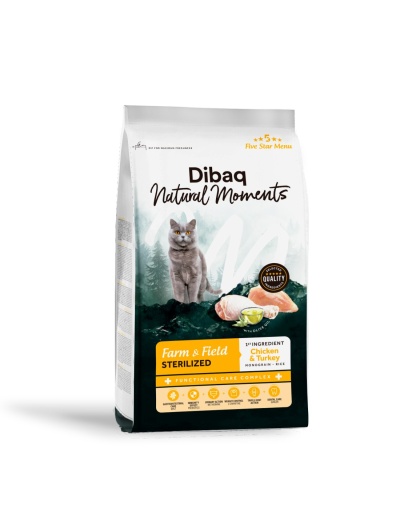 Embalagem de ração para gatos Dibaq Natural Moments Farm & Field Sterilized