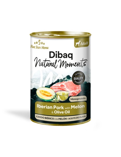 Lata de comida para cães Diba Natural Moments com porco ibérico, melão e azeite