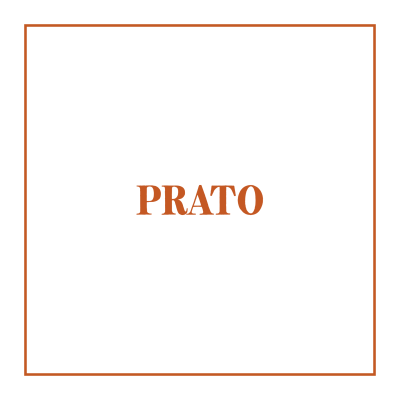 Embalagem preta com moldura laranja e texto PRATO em laranja.