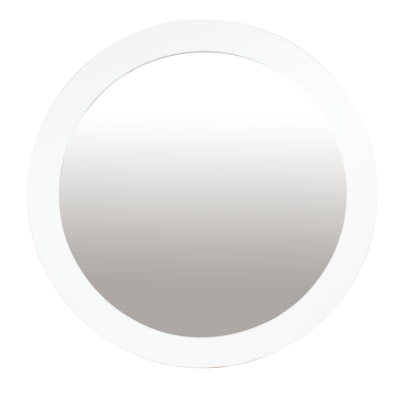 Espelho redondo com moldura branca