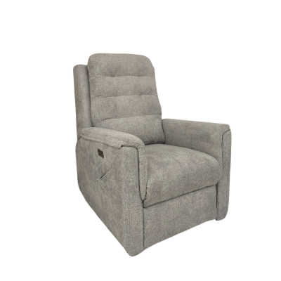 Poltrona reclinável cinza com tecido macio e estofamento almofadado