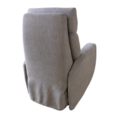 Poltrona reclinável cinzenta de tecido vista de trás