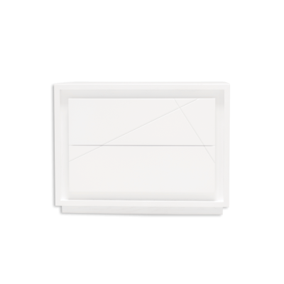 Caixa branca moderna para joias ou coleção com linhas geométricas