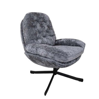 Poltrona giratória cinza com base preta