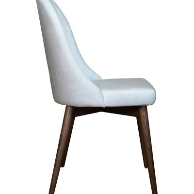 Cadeira de madeira com assento estofado cinzento