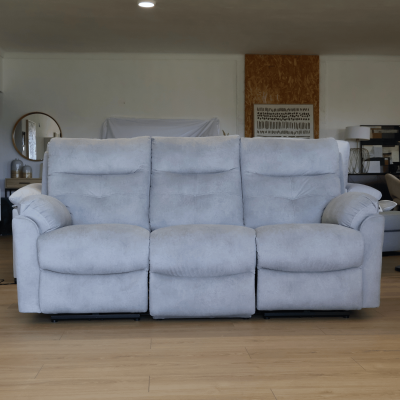 sofá 3 lugares com relax elétrico cinza confortável moderno – Móveis Batista Torres Vedras