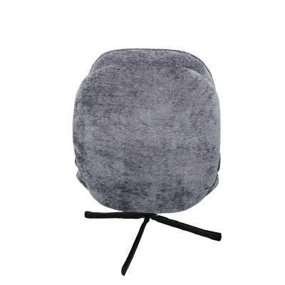 Cadeira giratória cinzenta com base preta metálica