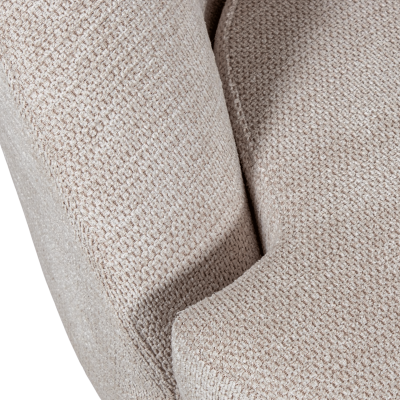 Tecido bege claro com textura de malha densa em estofamento