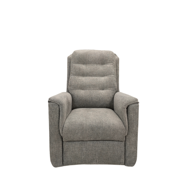 Poltrona cinza acolchoada em fundo branco