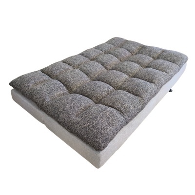 Colchão cinza almofadado com base bege claro