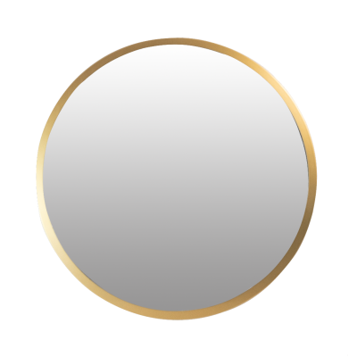 Espelho redondo com moldura dourada
