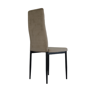 Cadeira estofada castanho com pernas pretas