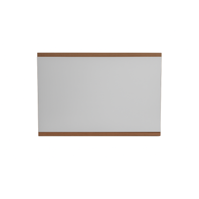 Tapete retangular branco com borda castanha superior