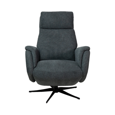 Poltrona reclinável cinzenta com base giratória preta