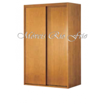 Armário de madeira castanho claro com portas deslizantes