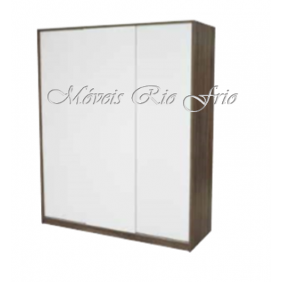 Armário branco de madeira com estrutura castanha