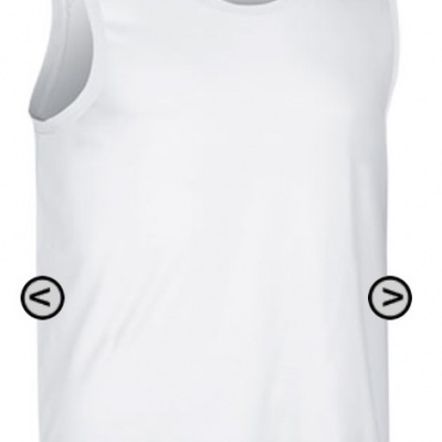 Camisola sem mangas branca com decote redondo e etiqueta interna GENERICO