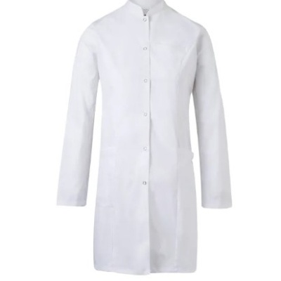 Casaco branco de laboratório com botões e bolsos