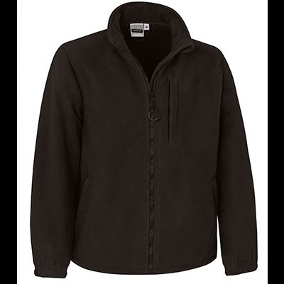 Casaco polar preto com fecho e gola alta