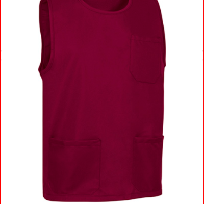 camisola sem mangas cor vinho com bolsos frontais
