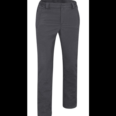 Calças cinzentas masculinas com bolsos e fecho