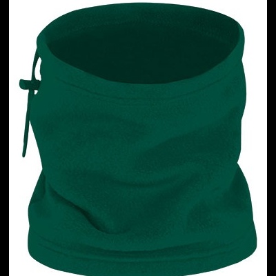 Cachecol tubular verde escuro em tecido polar com cordão ajustável