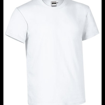 Camiseta branca de manga curta com gola redonda