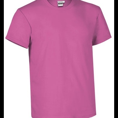 T-shirt rosa de manga curta com gola redonda