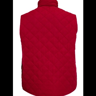 Colete masculino acolchoado vermelho vista traseira