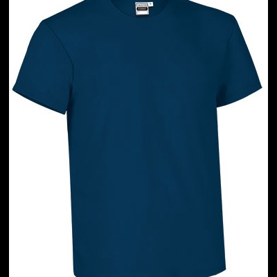 T-shirt azul escura com gola redonda e mangas curtas